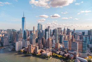 أفق وسط مدينة نيويورك - برج الحرية