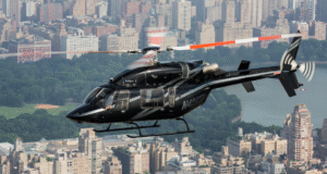 Helicopter Close Up in Flight - NYC