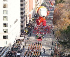 Desfile de Acción de Gracias de Macy's desde el cielo